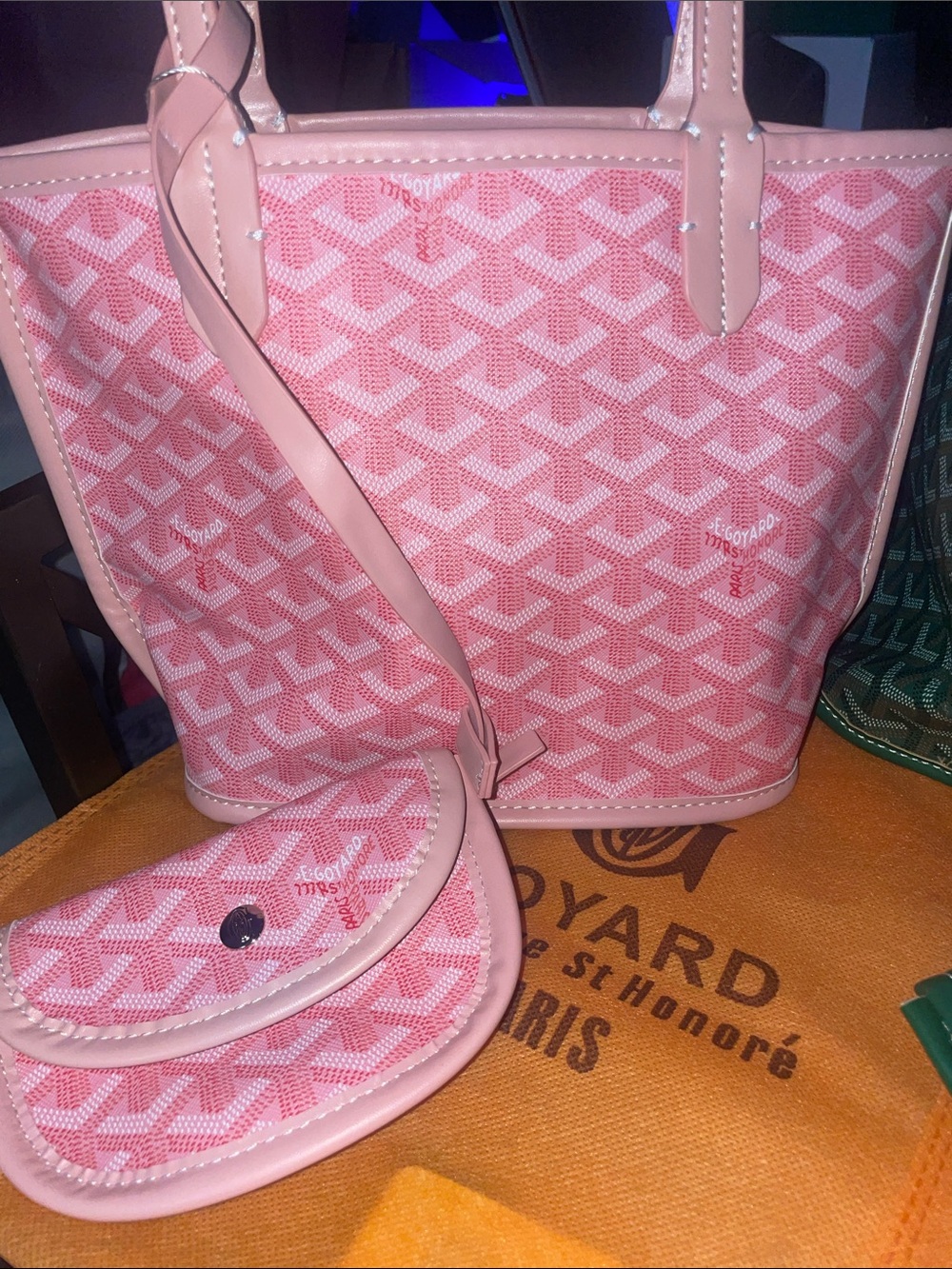 🔥Mini Goyard Tote Bag black, pink, OR green - Picture 5 of 10